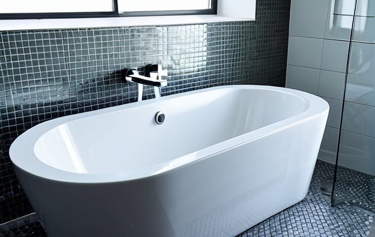 실리콘 실란트 종류 및 용도 - Bathroom Scene**

"A brightly lit, modern bathroom with freshly applied white acetoxy silicone seala...