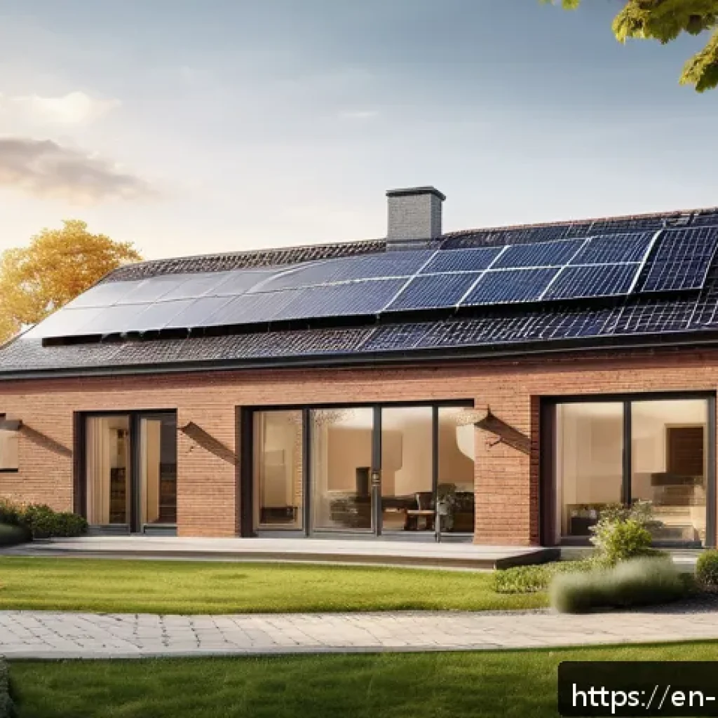건축용 단열벽돌 장점 - A modern, energy-efficient residential home under soft daylight, showcasing insulated brick walls wi...